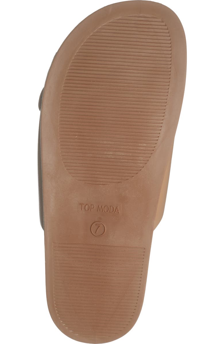 TOP MODA Sailor Double Strap Slide Sandal, Alternate, color, Camel