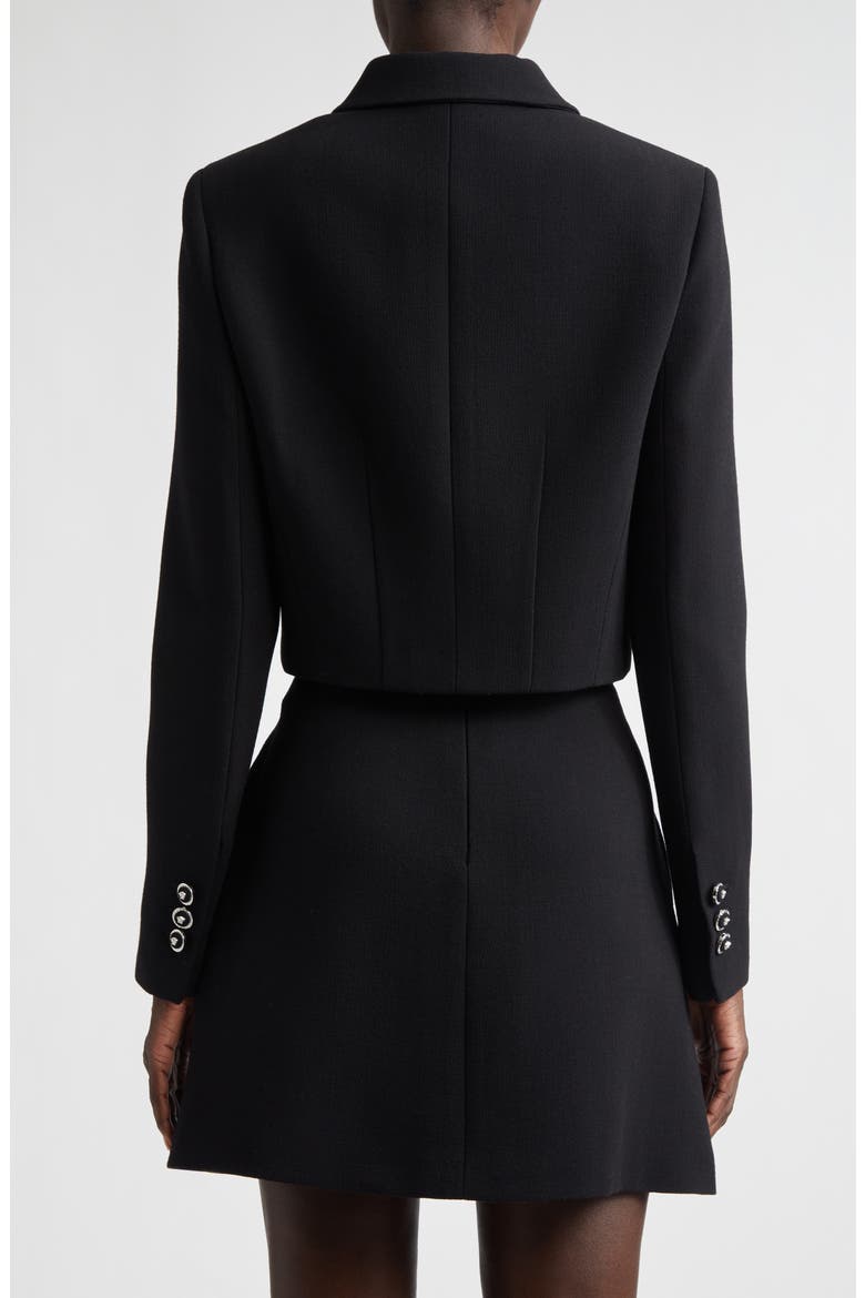 Medusa '95 Double Face Virgin Wool Crepe Crop Jacket, Alternate, color, BLACK