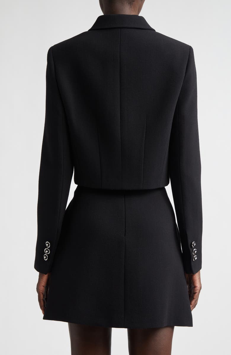 Versace Medusa '95 Double Face Virgin Wool Crepe Crop Jacket, Alternate, color, Black
