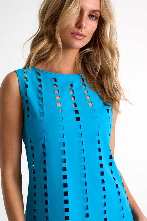 Shop Shan Swim Dress With Mosaic Cutouts In Blue
