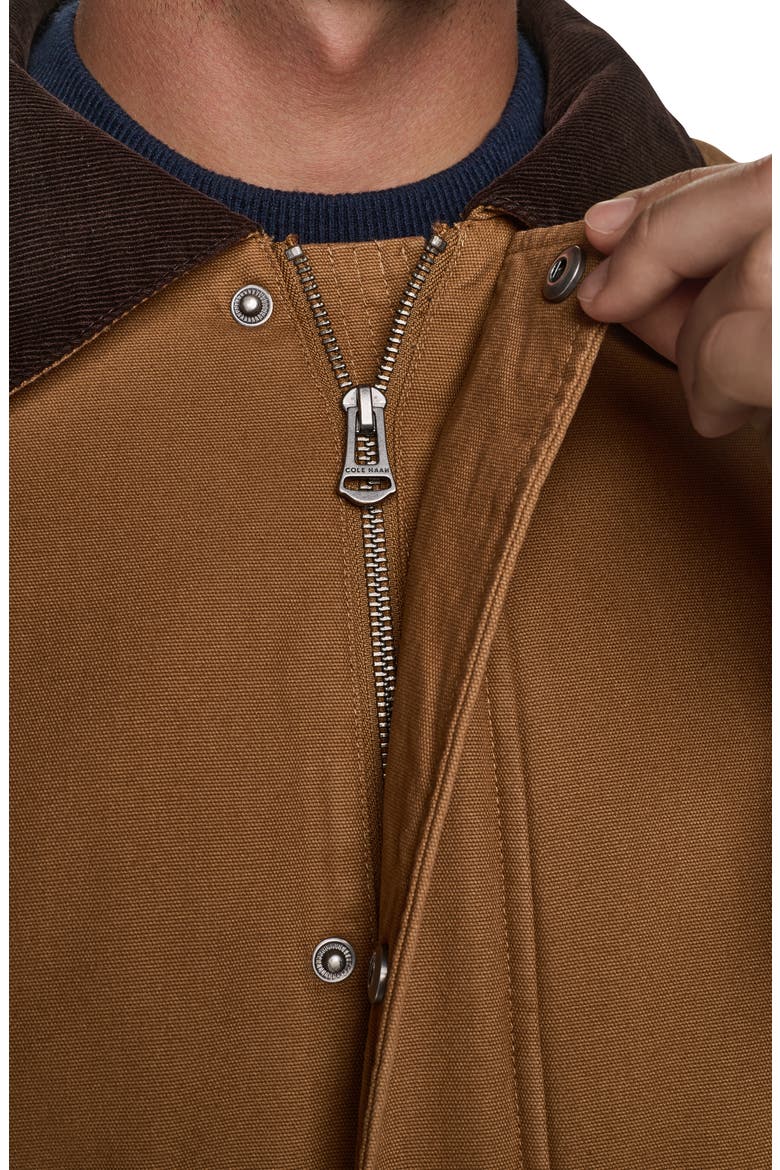 Coated Cotton Rain Jacket, Alternate, color, BROWN