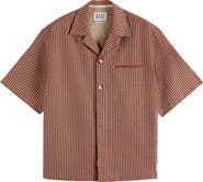Scotch & Soda Oversize Microcheck Cotton Camp Shirt