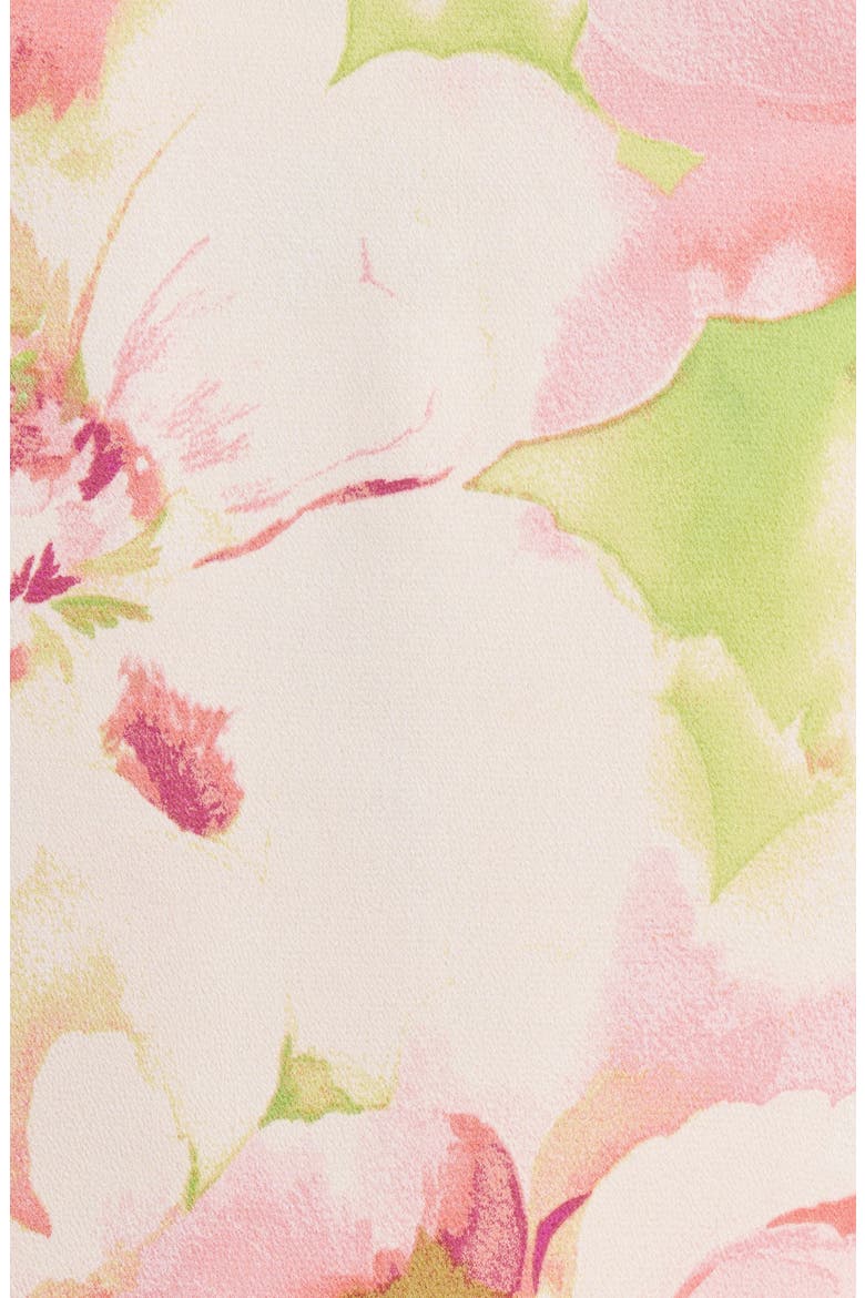 Floral Bow Neck Charmeuse Top, Alternate, color, PEACH WATERCOLOR