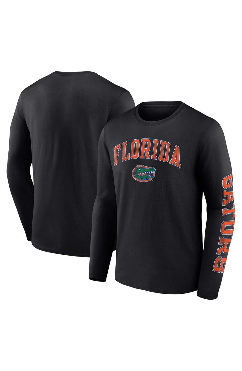 FANATICS Men's Fanatics Branded Black Florida Gators Distressed Arch Over Logo Long Sleeve T-Shirt, Alternate, color, 