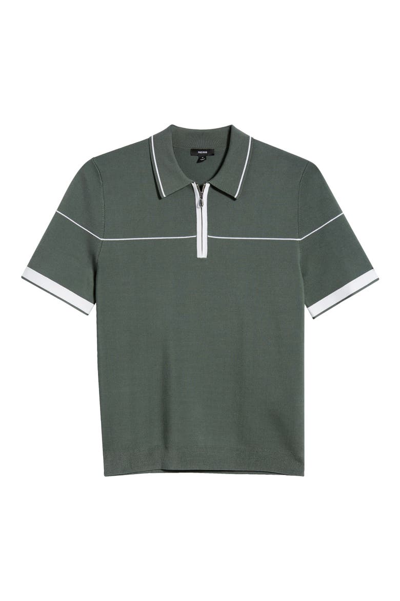 Bradford Tipped Half Zip Polo Sweater, Alternate, color, SAGE GREEN