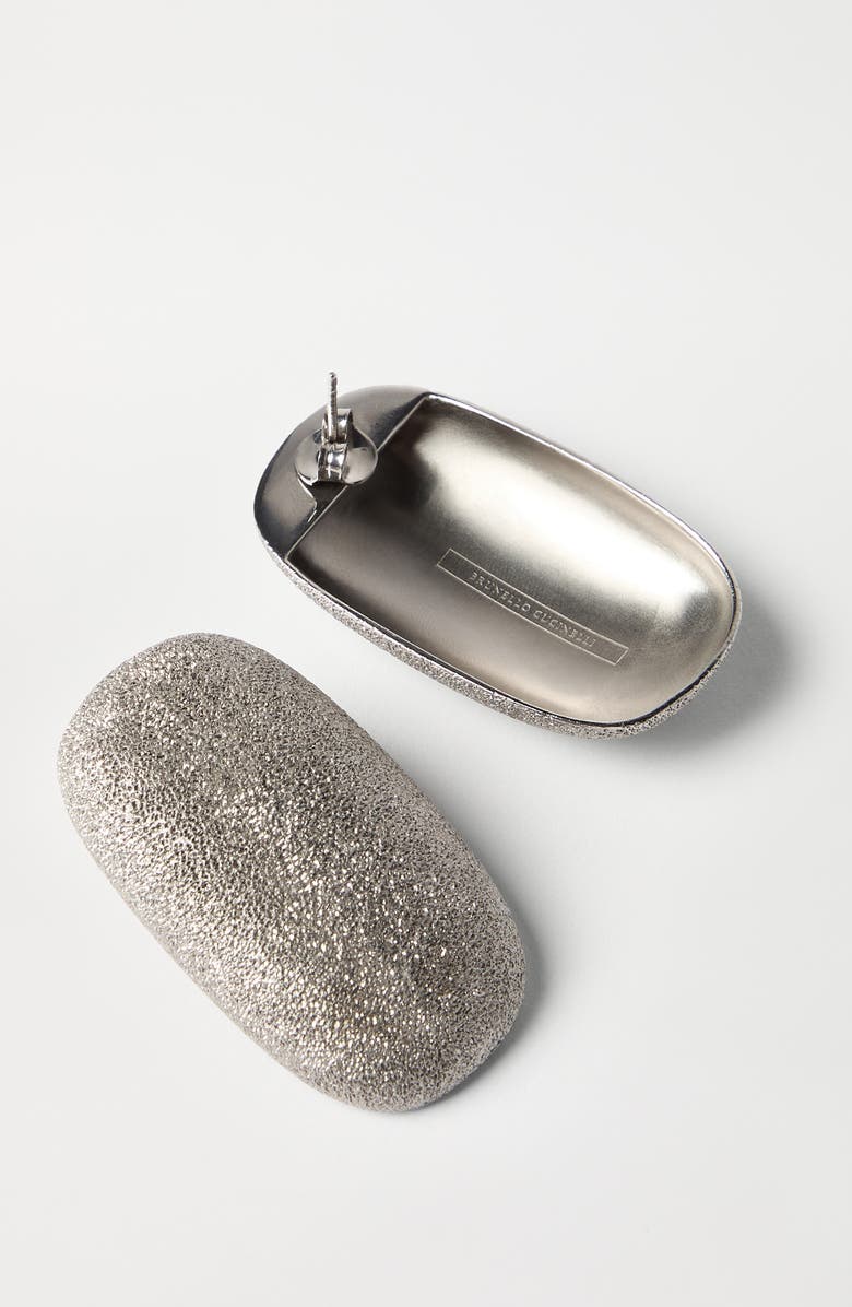 Brunello Cucinelli Silver shimmer earrings, Alternate, color, Silver