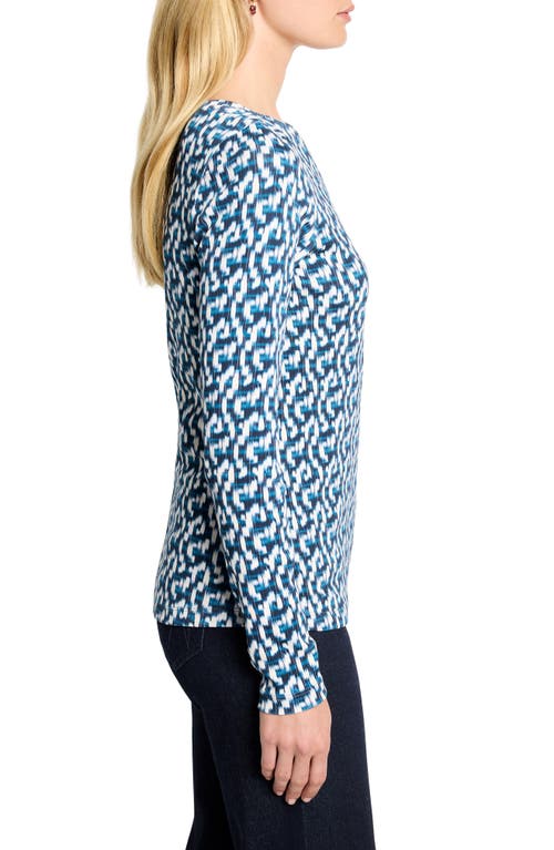 Nzt By Nic+zoe Printed Long Sleeve Cotton T-shirt In Multi