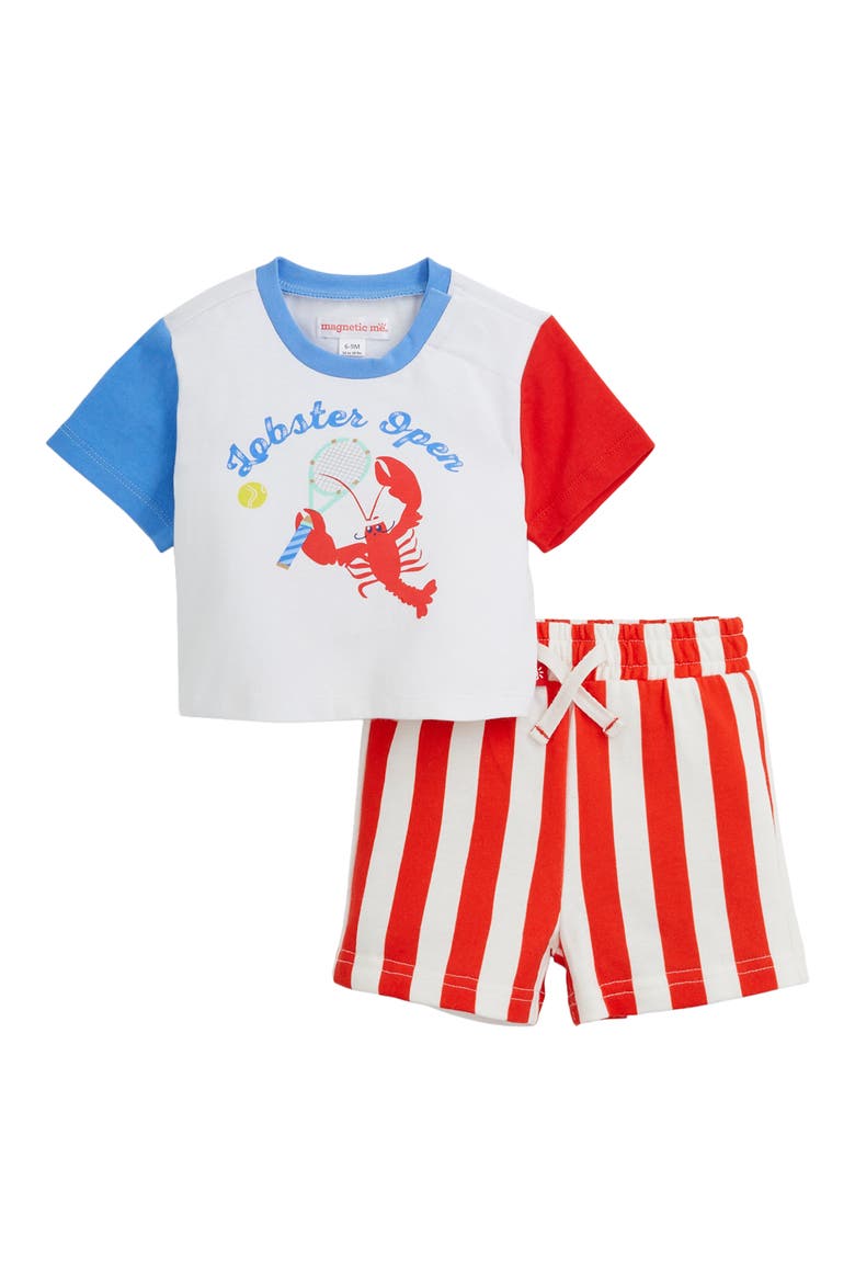 Kids' Lobster Graphic T-Shirt & Shorts Set, Main, color, LOBSTER