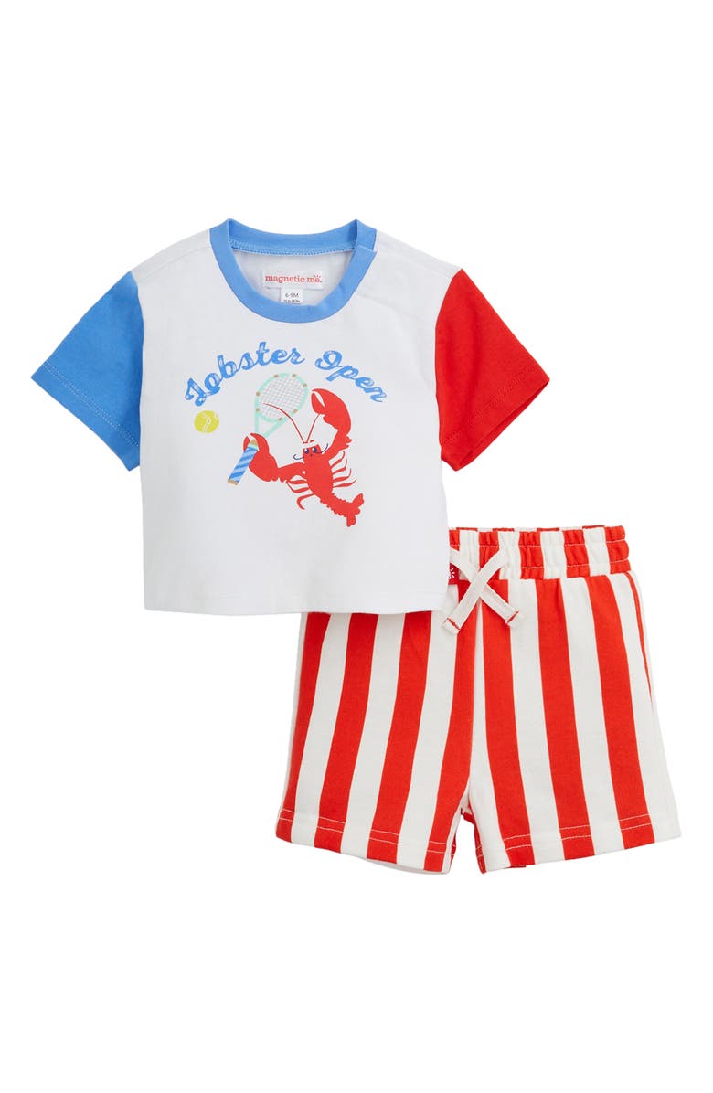 Magnetic Me Kids' Lobster Graphic T-Shirt & Shorts Set, Main, color, 