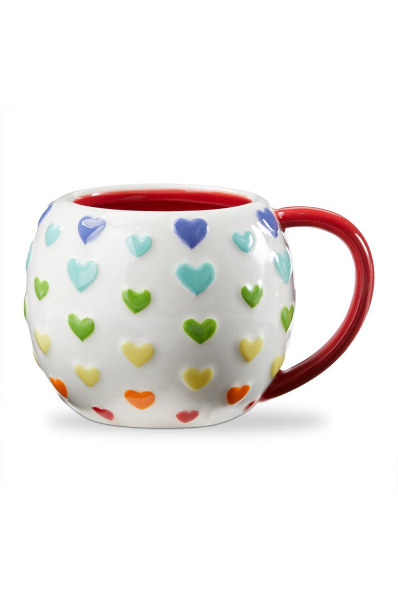 tag Everyday Hearts Earthenware Mug Multi 16 oz 4.22 x 4.22 x 3.51 in, Main, color, Multicolored