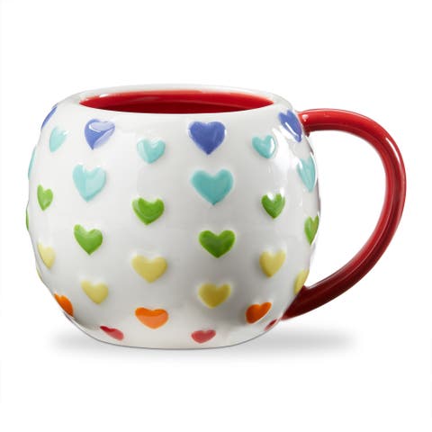 Everyday Hearts Earthenware Mug Multi 16 oz 4.22 x 4.22 x 3.51 in