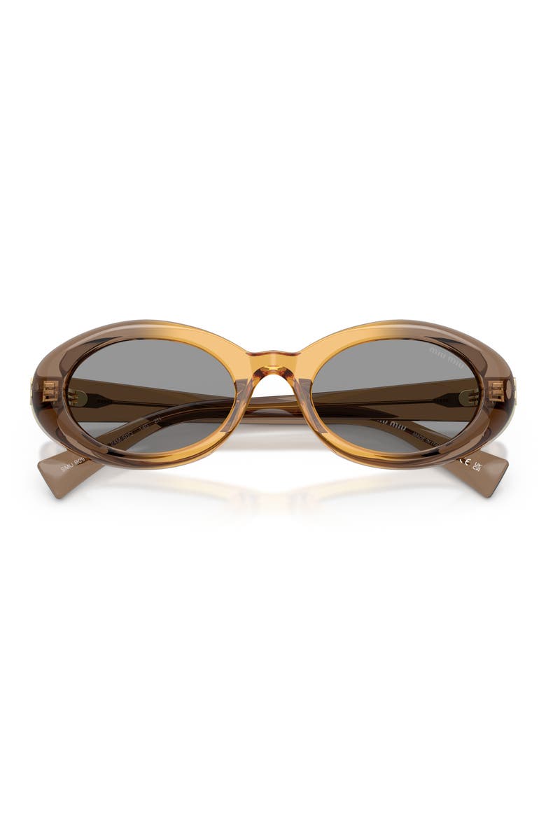 52mm Oval Sunglasses, Alternate, color, BEIGE / GREY