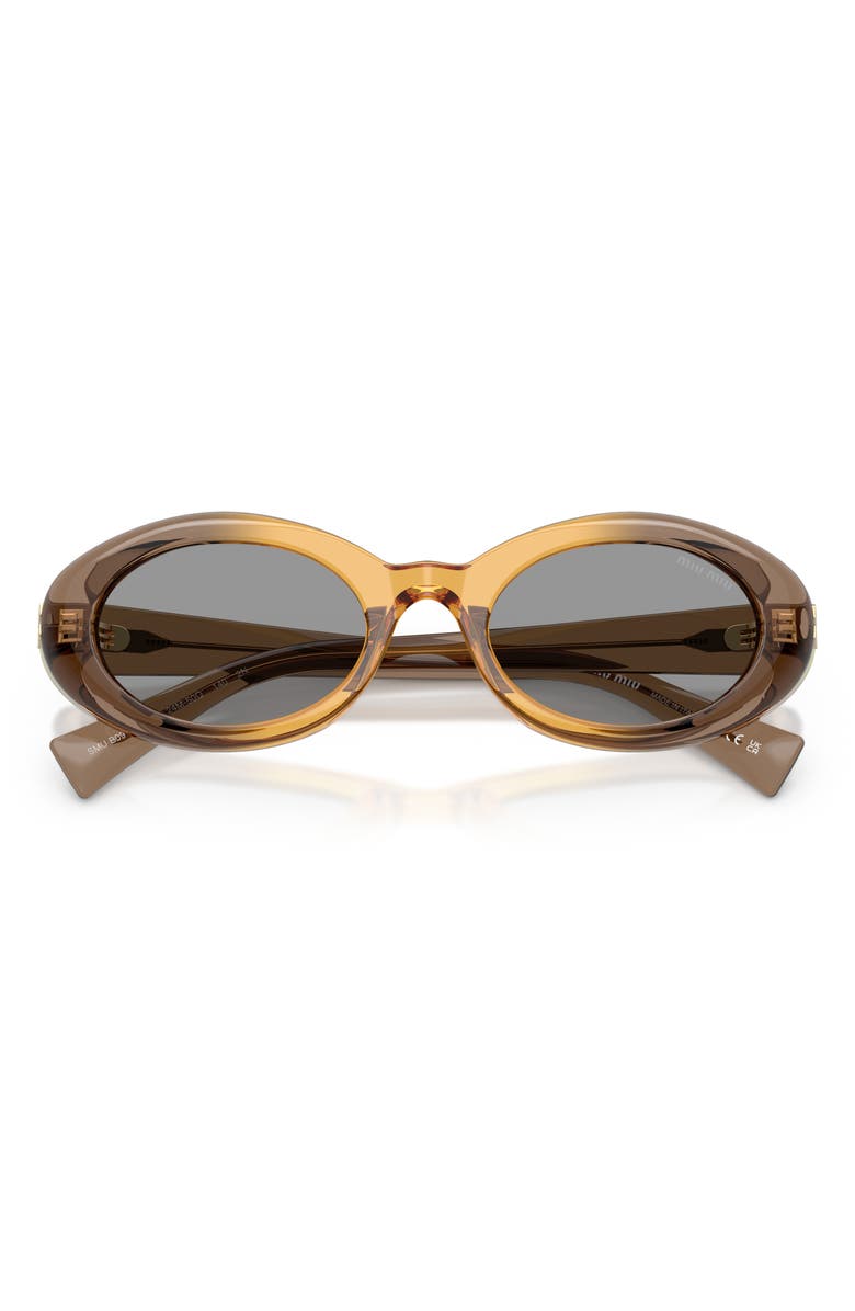Miu Miu 52mm Oval Sunglasses, Alternate, color, Beige / Grey