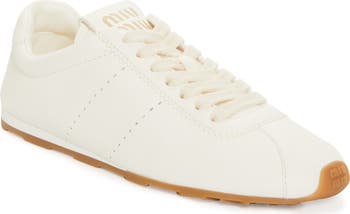 Miu Miu Leather Low Top Sneaker (Women) | Nordstrom