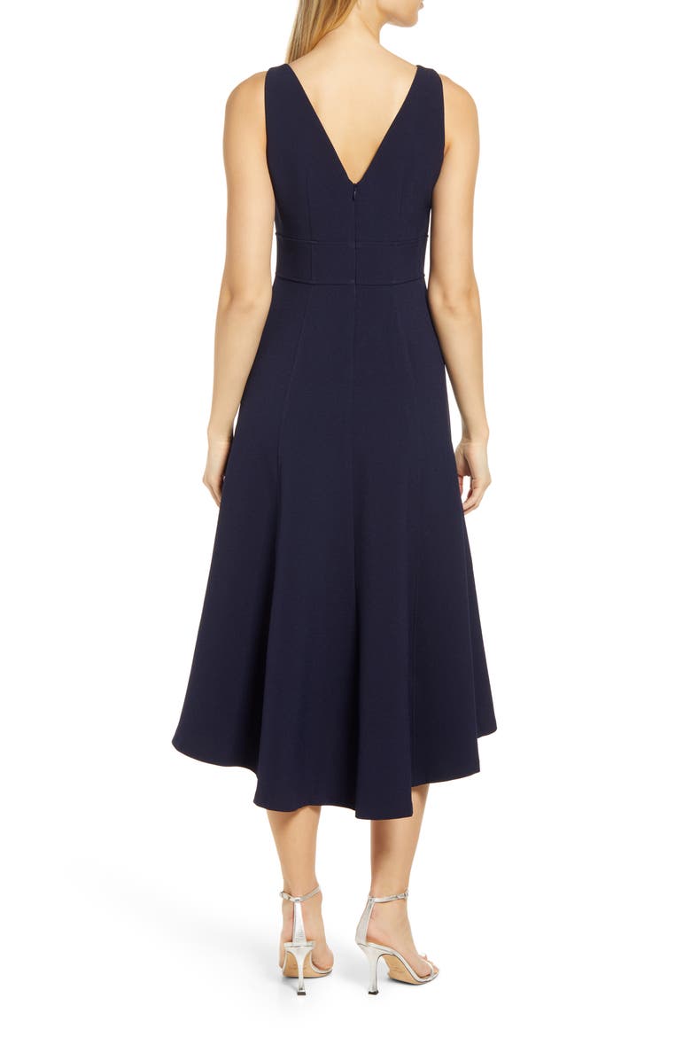 Bateau Neck Fit & Flare Dress, Alternate, color, NAVY