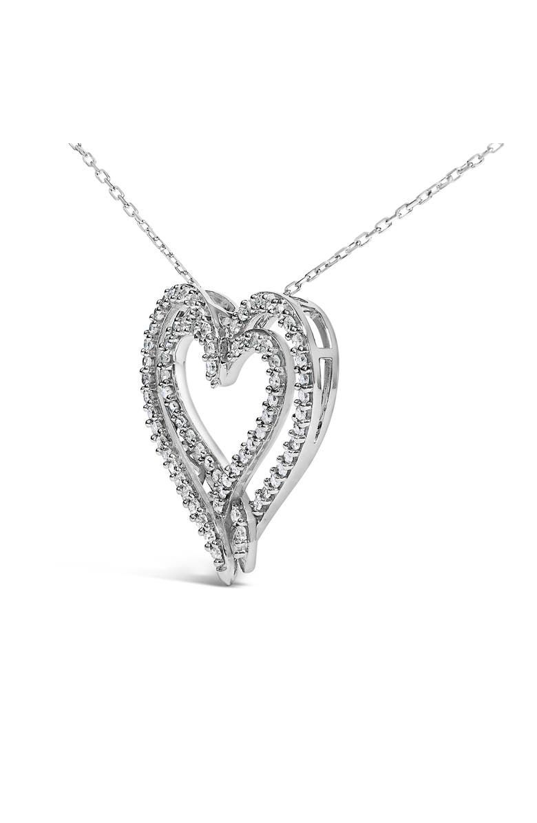 Haus of Brilliance Sterling Silver 1/2 Cttw Diamond Heart Pendant Necklace, Alternate, color, Silver