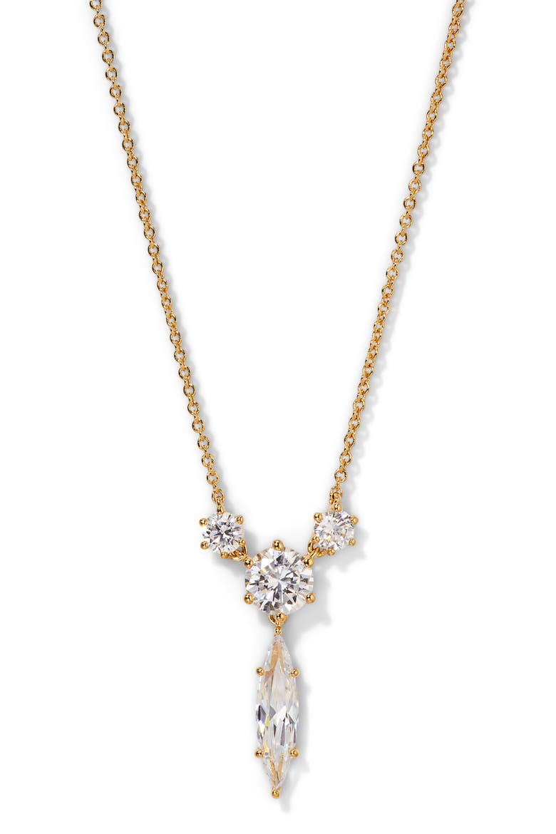 Beatrix Mixed Cubic Zirconia Y-Necklace, Main, color, GOLD