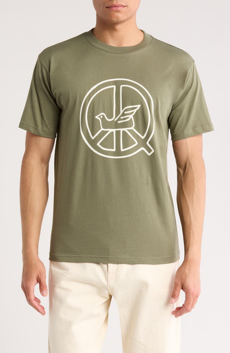 Museum of Peace & Quiet Peaceful Dove Graphic T-Shirt, Main, color, Olive