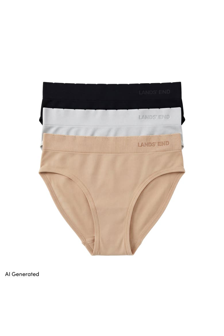 Mid Rise Bikini Brief Soft Fit Seamless 3 Pack Panties, Main, color, Clay Bisque Pk