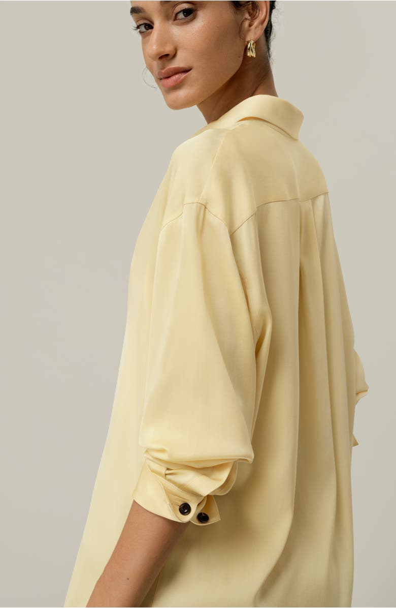 Lilysilk Stretch Double Georgette Oversized Shirt, Alternate, color, Butter