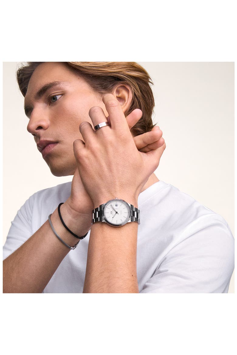 Iconic Link Automic Bracelet Watch, 40mm, Alternate, color, SILVER