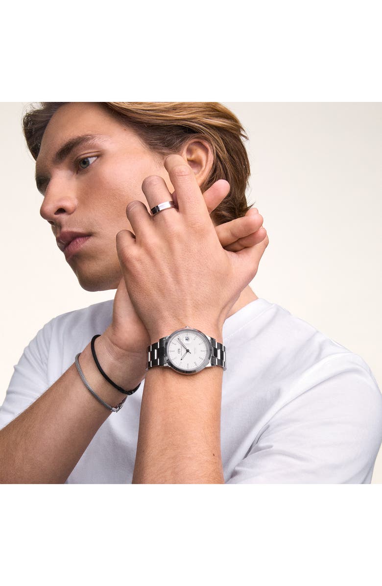 Daniel Wellington Iconic Link Automic Bracelet Watch, 40mm, Alternate, color, Silver