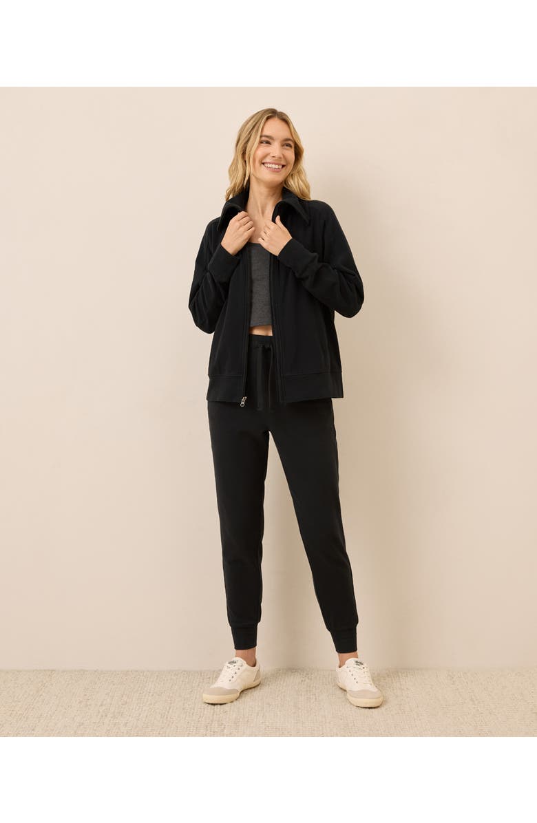 Pact Organic Cotton CloudKnit Zip Jacket, Alternate, color, Black