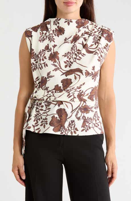 Techno Crepe Belted Top