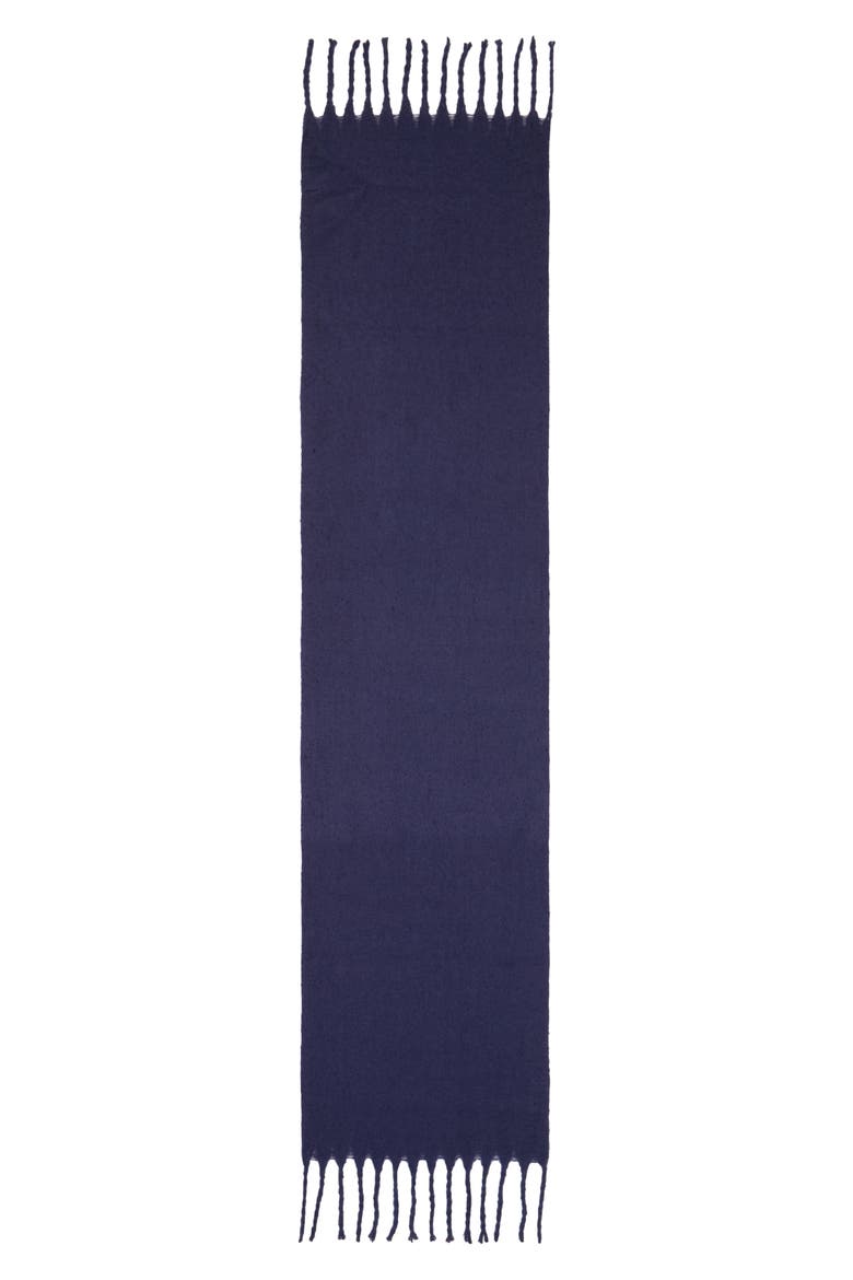 Brushed Fringed Scarf, Alternate, color, NAVY EVENING