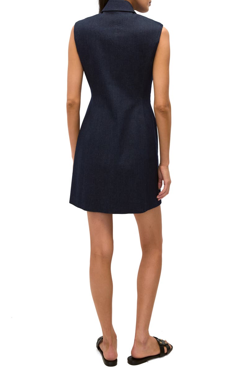 Veronica Beard Serina Sleeveless Denim Mini Shirtdress, Alternate, color, Dark Oxford