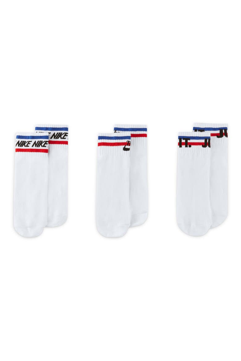 3-Pack Everyday Essential Crew Socks, Main, color, WHITE/ BLACK/ GAME ROYAL