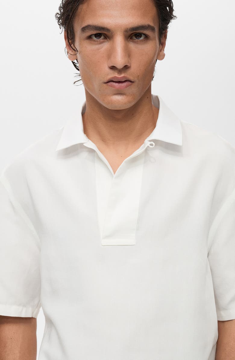 MANGO Lyocell & Linen Blend Polo, Alternate, color,