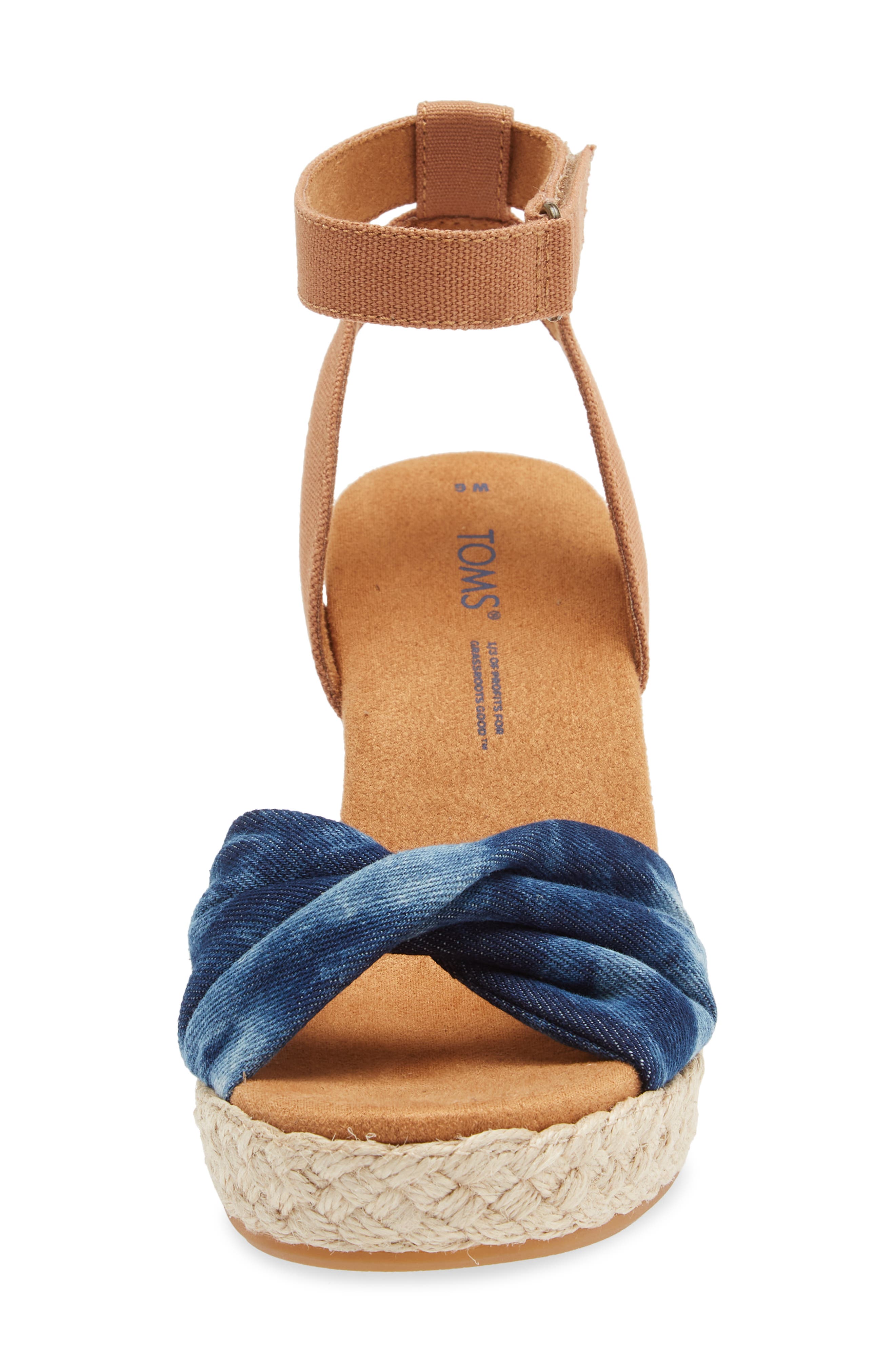 TOMS Marisela Wedge Sandal, Alternate, color, Navy