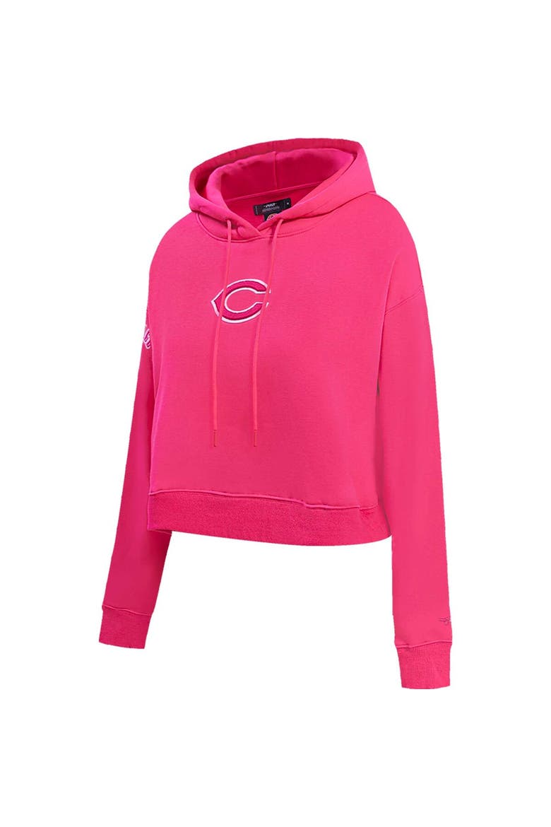 Women's Pro Standard Chicago Bears Triple Pink Cropped Pullover Hoodie, Alternate, color, Pink