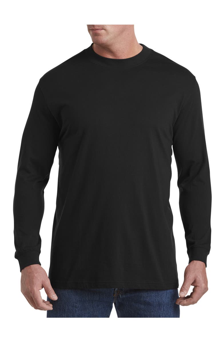 Harbor Bay by DXL Big & Tall Moisture-Wicking Long-Sleeve Shirt, Main, color, Black