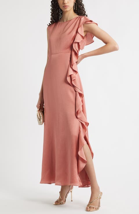Asymmetric Ruffle A-Line Dress