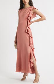 Chelsea28 Asymmetric Ruffle A-Line Dress