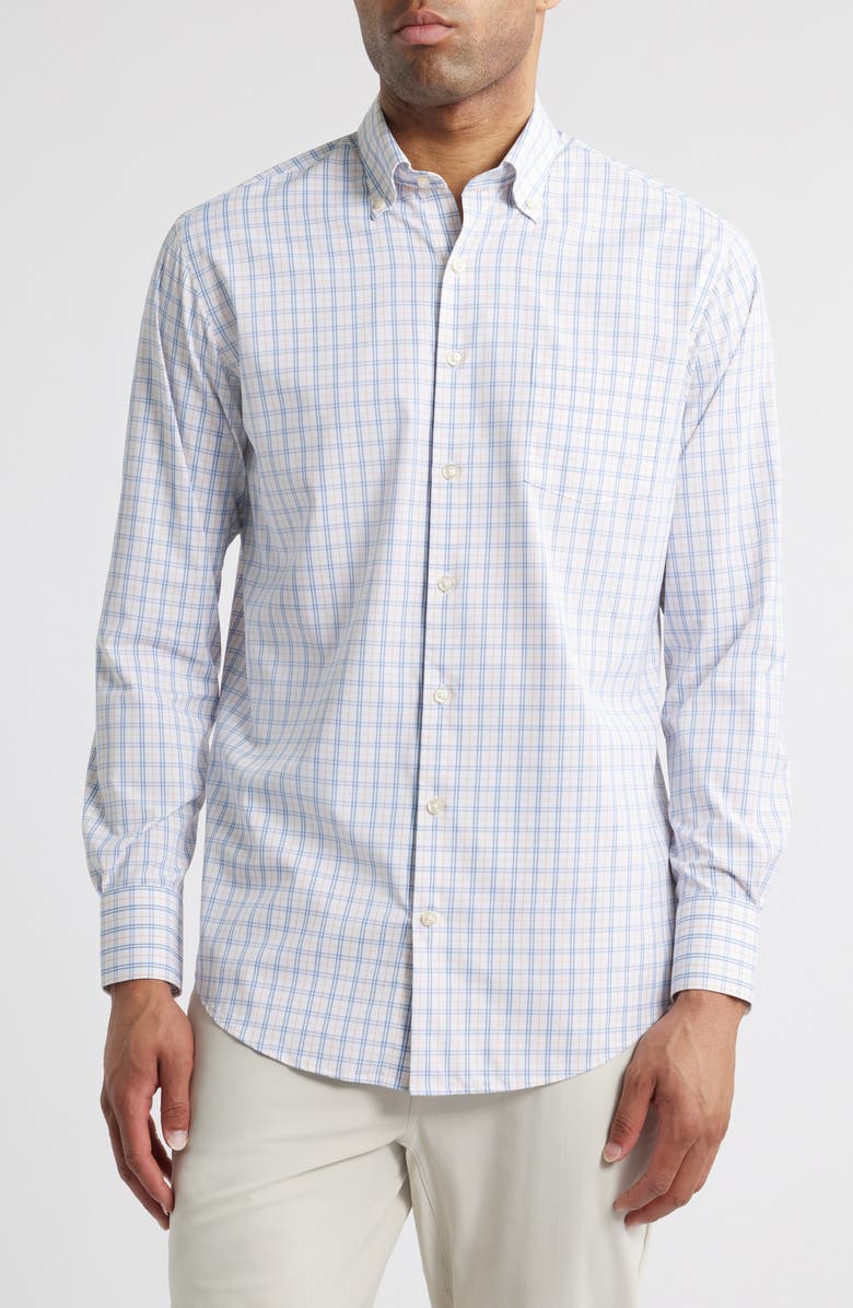 Peter Millar Tyrrell Plaid Performance Twill Button-Down Shirt, Main, color, 