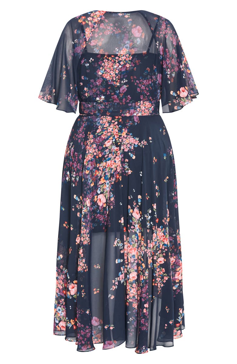 City Chic Lovers Lane Wrap Maxi Dress, Alternate, color, Royal Blue