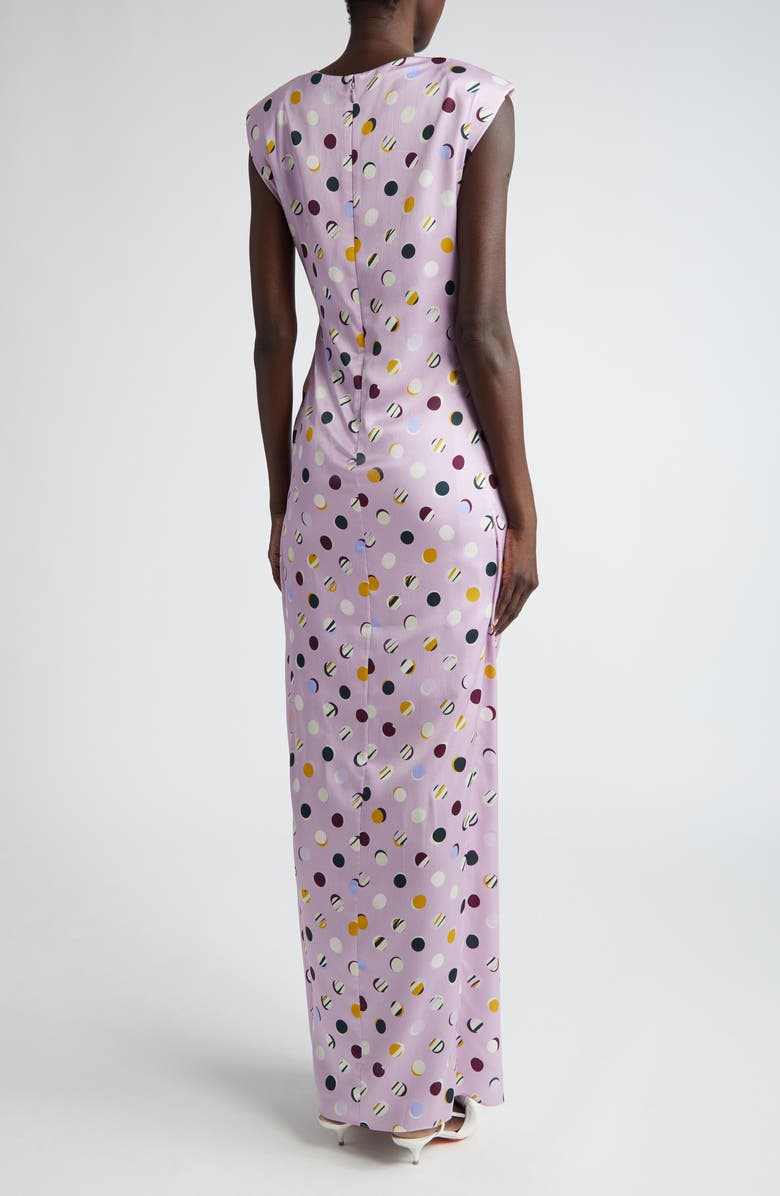 ST. JOHN Collage Dots Sleeveless Maxi Dress, Alternate, color, Amethyst Multi