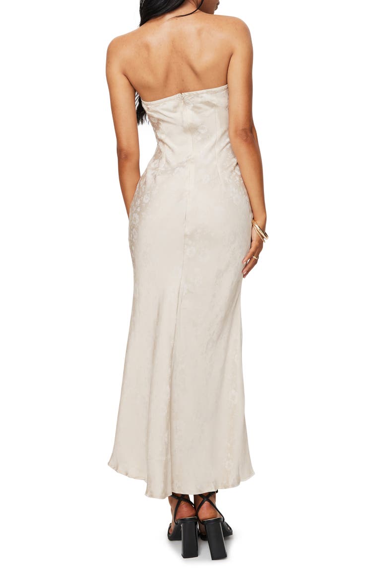 Salvin Strapless Jacquard Dress, Alternate, color, CHAMPAGNE