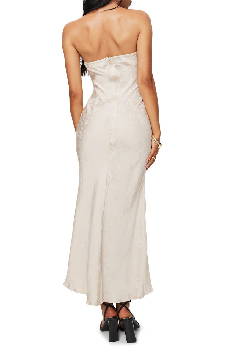 Princess Polly Salvin Strapless Jacquard Dress, Alternate, color, Champagne