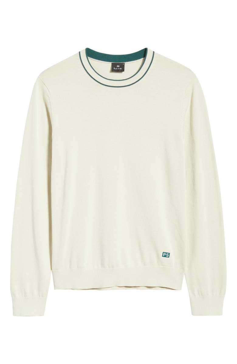 PS Paul Smith Organic Cotton Crewneck Sweater, Alternate, color, Parchment