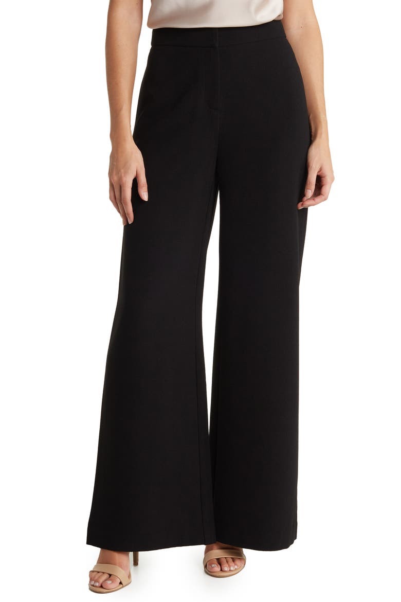 Wide Leg Crepe Pants, Main, color, VERY BLACK