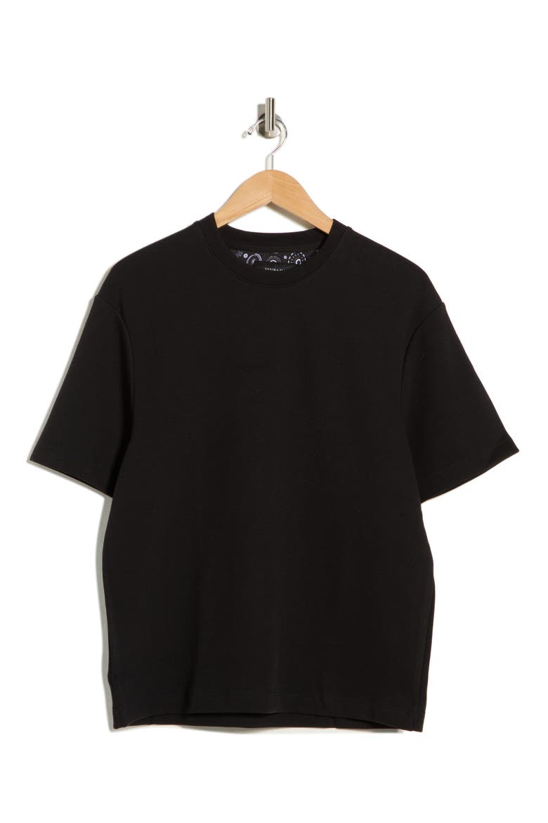 Textured Relaxed Fit Crewneck T-Shirt, Alternate, color, BLACK