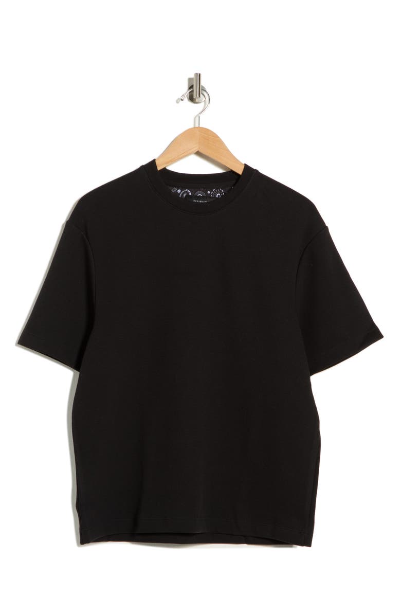 DENIM AND FLOWER Textured Relaxed Fit Crewneck T-Shirt, Main, color, Black