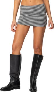 EDIKTED Leana Stripe Miniskirt