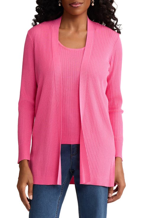Sutton Open Front Rib Knit Cardigan