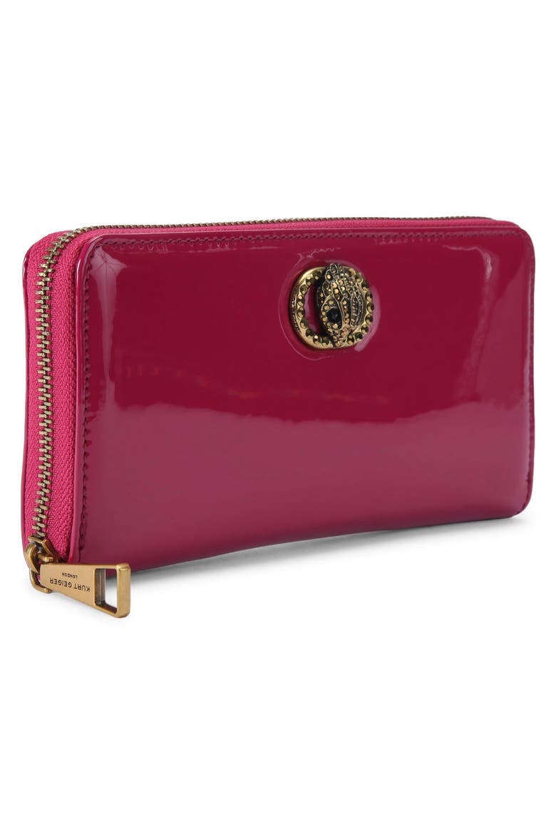 Chelsea Zip Around Leather Wallet, Alternate, color, BRIGHT PINK