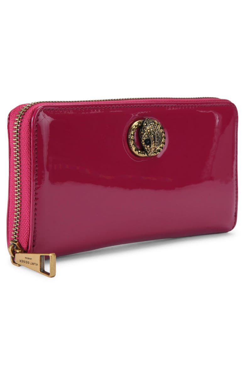 Kurt Geiger London Chelsea Zip Around Leather Wallet, Alternate, color, Bright Pink